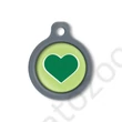 Kép 1/2 - Blucky Heart Lime Green Dog Tag medium
