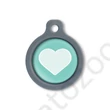 Kép 1/2 - Blucky Heart Turquoise Green Dog Tag medium