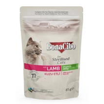BONACIBO POUCH - WET ADULT CAT FOOD - STERILISED - LAMB 85g BONACIBO POUCH - WET ADULT CAT FOOD - STERILISED - LAMB 85g
