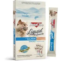 BONACIBO SNACKS for CATS LIQUID SNACKS - SALMON 6x15g