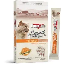 BONACIBO SNACKS for CATS LIQUID SNACKS - CHICKEN 6x15g