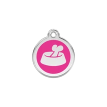 Red Dingo Rozsdamentes kutyatál mintás acél biléta hot pink