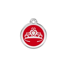 Red Dingo Rozsdamentes korona mintás acél biléta piros