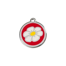 Red Dingo Rozsdamentes százszorszép mintás acél biléta piros