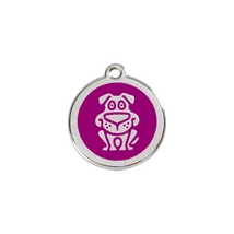 Red Dingo Rozsdamentes kutya mintás acél biléta lila