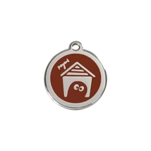 Red Dingo Rozsdamentes kutyaház mintás acél biléta barna