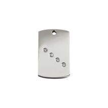 Red Dingo Polírozott rozsdamentes négyszögletes forma acél biléta, cirkóniával