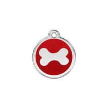 Red Dingo Csillámos Rozsdamentes csont mintás acél biléta piros