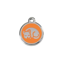 Red Dingo Rozsdamentes cica mintás acél biléta narancssárga