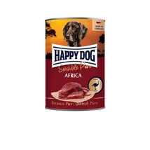 Happy Dog pur konzerv strucc ízesítésű nedves állateledel felnőtt kutyák számára 6x400 g