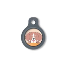 Blucky Happy Pup Pastel Orange Dog Tag small