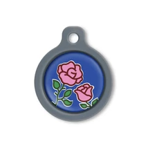 Blucky Blooming Rose Dark Blue Dog Tag medium