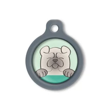 Blucky Happy Pup Pastel Green Dog Tag medium
