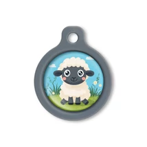 Blucky Baby Lamb Boy Turquoise Blue Dog Tag medium
