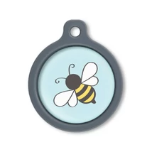Blucky Bee Turquoise Blue Dog Tag large