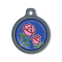 Blucky Blooming Rose Dark Blue Dog Tag large