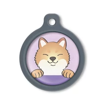 Blucky Happy Pup Pastel Purple Dog Tag large