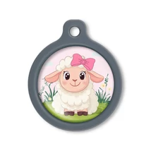 Blucky Baby Lamb Girl Rose Dog Tag large