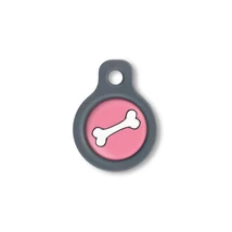 Blucky Bone Dark Pink Dog Tag small