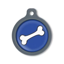 Blucky Bone Dark Blue Dog Tag large