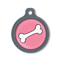 Blucky Bone Dark PInk Dog Tag large