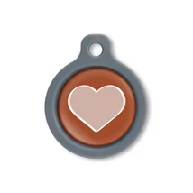 Blucky Heart Brown Dog Tag medium