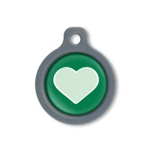 Blucky Heart Dark Green Dog Tag medium