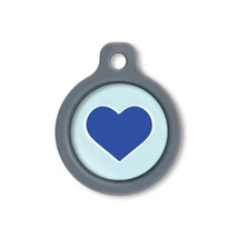 Blucky Heart Pastel Turquoise Dog Tag medium