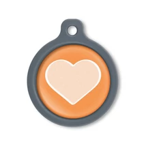 Blucky Heart Orange Dog Tag large