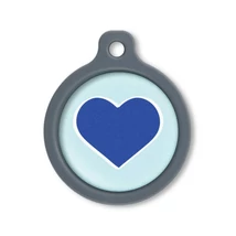 Blucky Heart Pastel Turquoise Dog Tag large