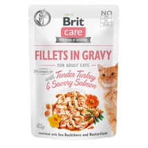 Brit Care Cat Fillets in Gravy with Tender Turkey & Savory Salmon 85 g