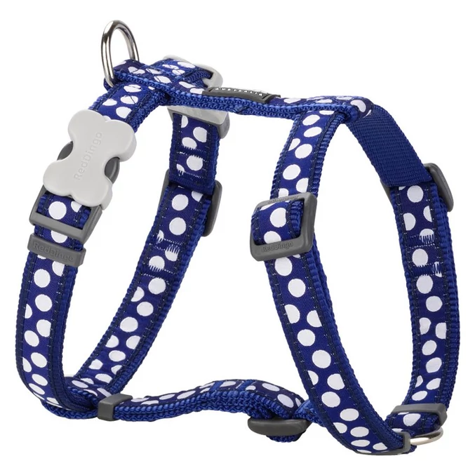 Red Dingo White Spots Dark Blue Large Dog hám