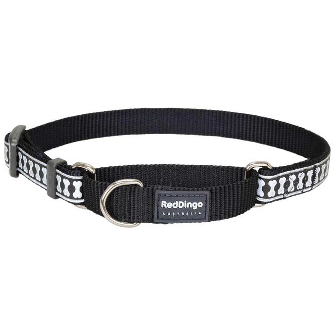 Red Dingo Reflective Black Large Martingale nyakörv