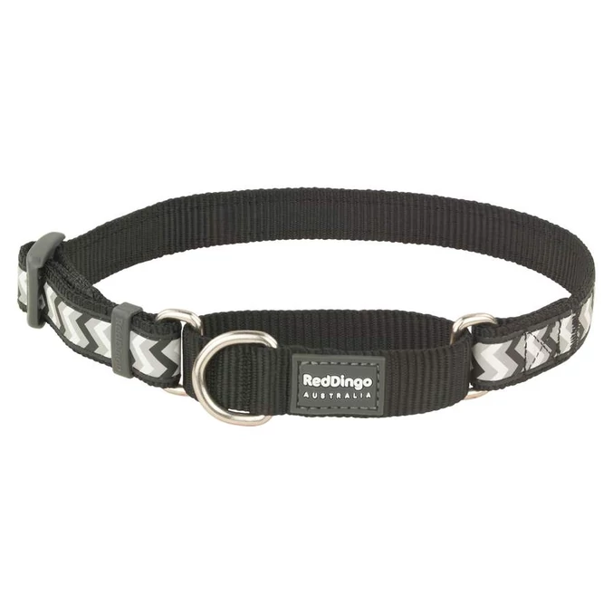 Red Dingo Reflective Ziggy Black Large Martingale nyakörv