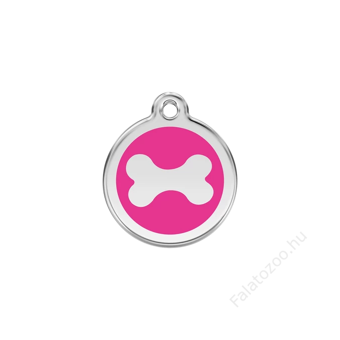 Red Dingo Rozsdamentes vízsz.csont mintás acél biléta hot pink