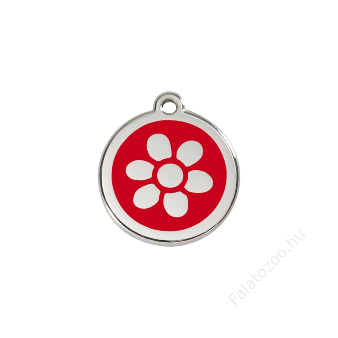 Red Dingo Rozsdamentes virág mintás acél biléta piros
