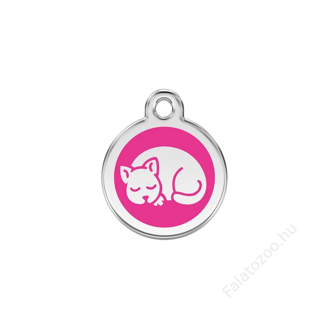 Red Dingo Rozsdamentes cica mintás acél biléta hot pink