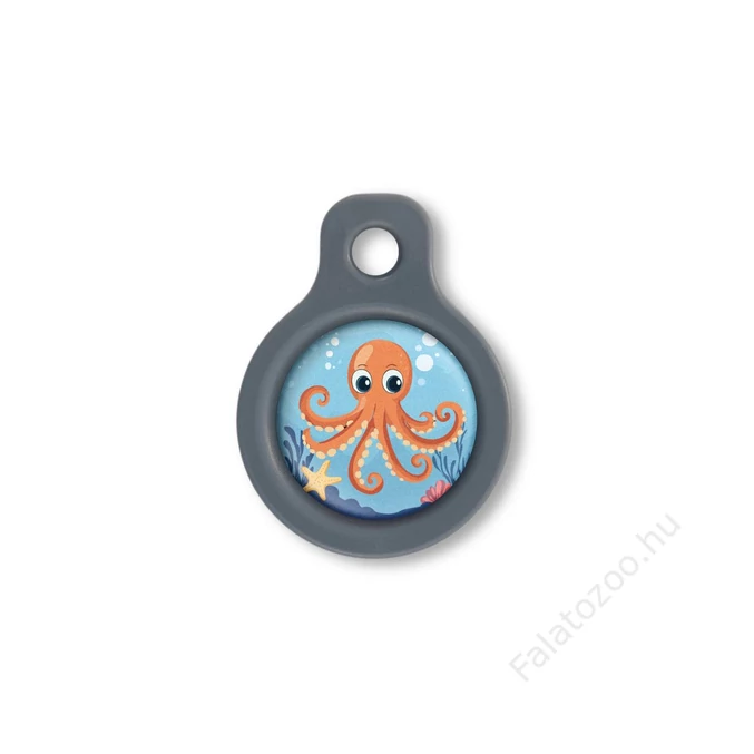 Blucky Octo Turquoise Blue Dog Tag small