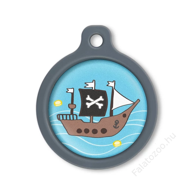 Blucky Pirate Turquoise Blue Dog Tag large