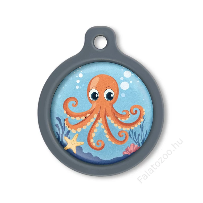 Blucky Octo Turquoise Blue Dog Tag large