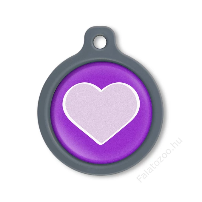 Blucky Heart Purple Dog Tag large