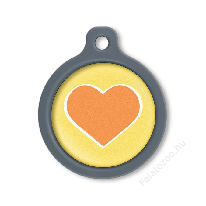 Blucky Heart Yellow Dog Tag large