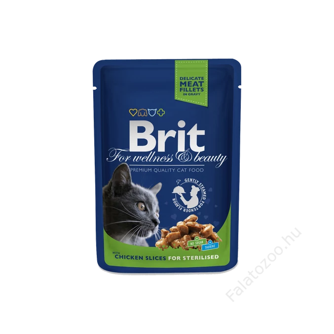 Brit Premium Cat Pouches Chicken Slices For Sterilised 100 G