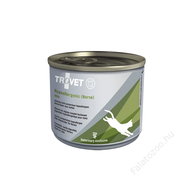 TROVET Hypoallergenic HORSE&RICE Diet/ HRD macskáknak  200 g konzerv