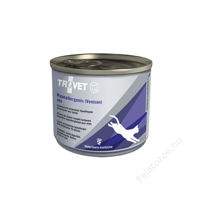 TROVET Hypoallergenic  VENSION&RICE Diet/VRD Macskáknak 200 g konzerv